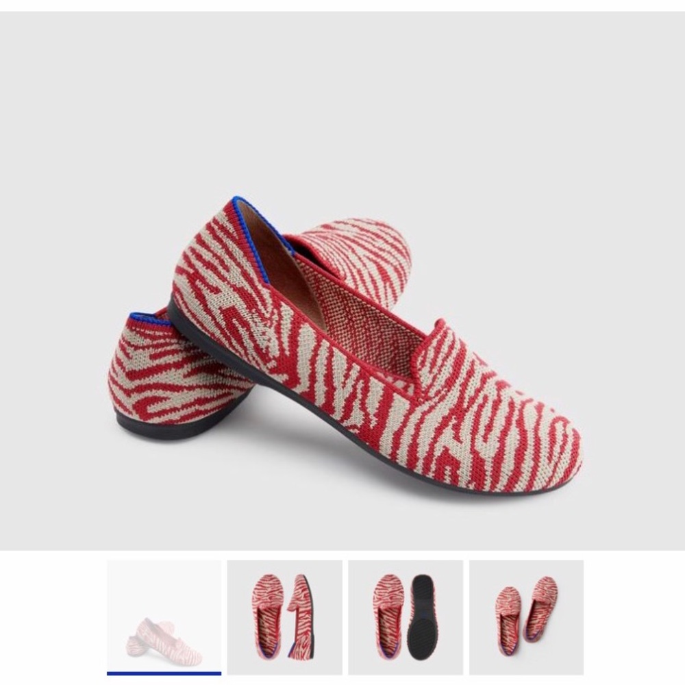 Rothy’s Red Zebra Stripe Loafers